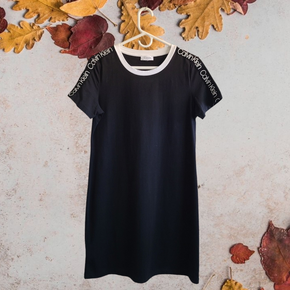 Calvin Klein Black Pull Over Short Sleeve T-Shirt Dress